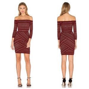 Bailey 44 Burgundy Off-Shoulder Dress